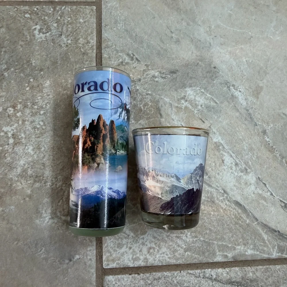 Colorful Souvenir Shot Glass Collection Western States and Landmarks